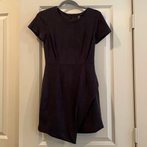 AQUA black faux suede dress